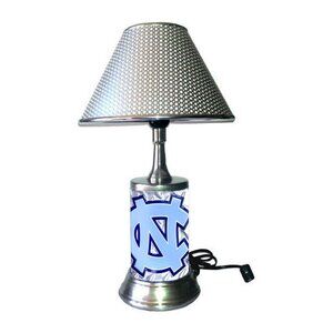 North Carolina Tar Heels lamp with chrome finish shade, NCAA